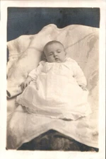 Postcard RPPC Real Photo Baby In Gown Posing AZO 1918-1930