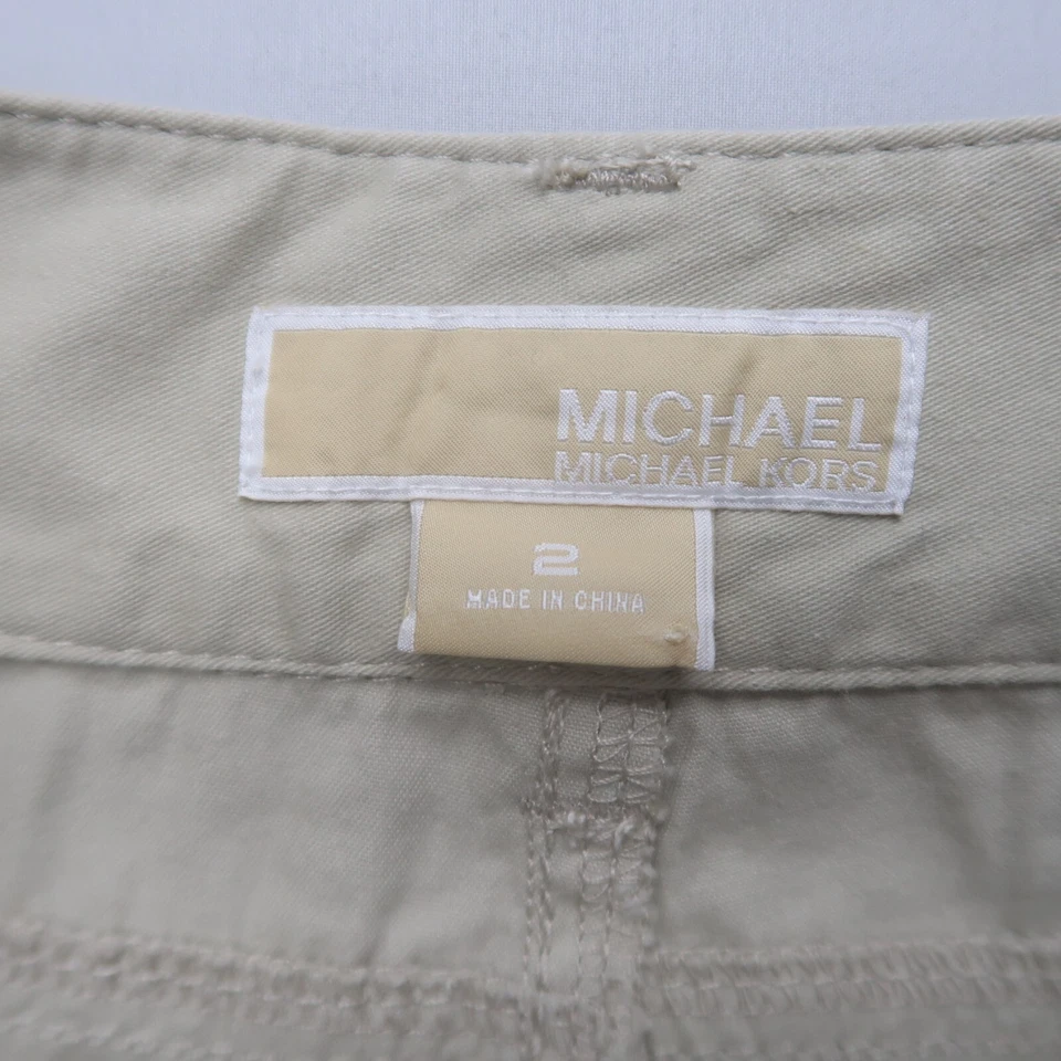 Женские универсальные брюки Michael Kors размер 2 с низкой талией хаки стиль Y2K широкие штанины - Изображение 3 из 4
