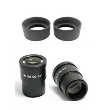 2 pcs High Eye-point WF10x Eyepiece Lens for Compound Microscope 30mm+Eyeguards