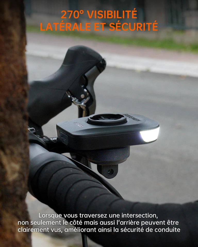 Ravemen LED Bici Faro Luce Anteriore Bicicletta USB per Garmin/Wahoo FR160/FR300 - Image 4 of 4