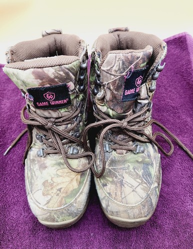Game Winner Womans Girl Boots Hunting Camo Camouflage Woods Waterproof 8.5 D - Picture 2 of 11