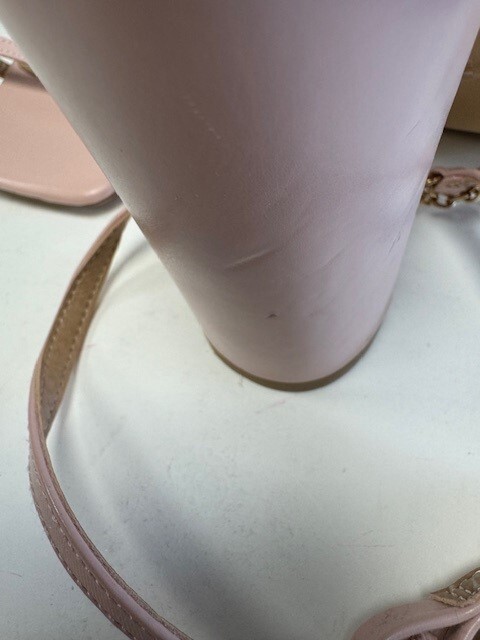 PANTOFOLA D’ORO Sandalo Mixx Shuz donna punta quadrata con catena in oro rosa Regno Unito 6 5 nuovo senza scatola