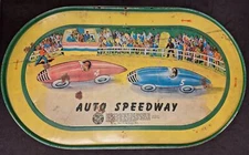 Vintage Automatic Toy Co. Speedway Tin Litho Racetrack Toy Track Only 