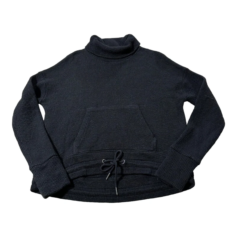 sweaty-betty turtle neck knit long sleeve pocket sweatshirt