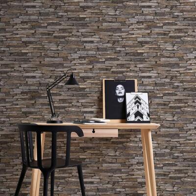 NATURAL STONE SLATE WALLPAPER 10m A.S. CREATION (9142-17) NEW