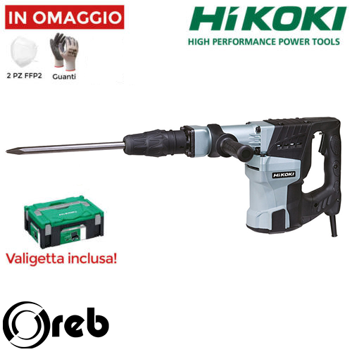 MARTELLO DEMOLITORE HITACHI HIKOKI H60MC SDS-MAX 1250W 14J VARIO-LOCK+ SCALPELLI
