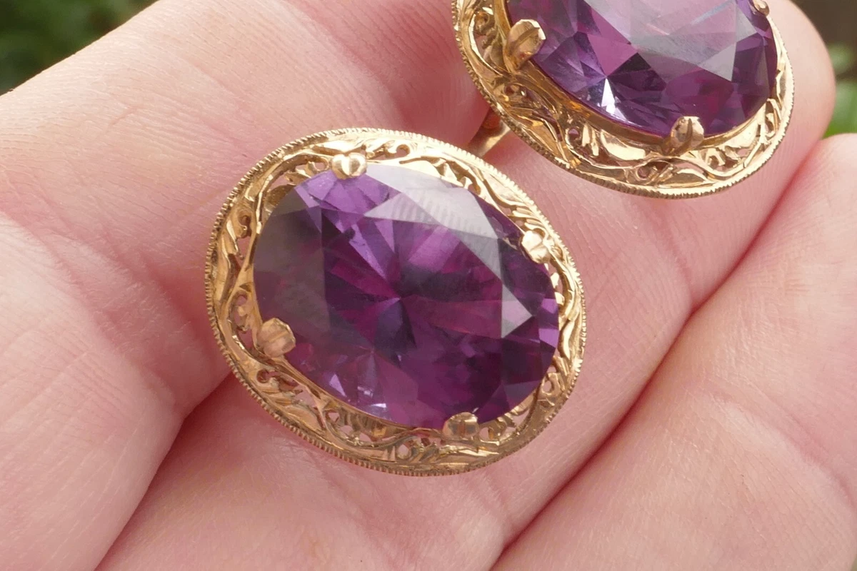 Amethyst screw back earrings sale