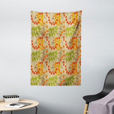 Rowan Tapestry Warm Colors Autumn Season Print Wall Hanging Decor