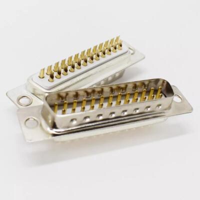 50pcs New Gold Pin 25pin 2 Row D-Sub Male Socket Solder Chassis