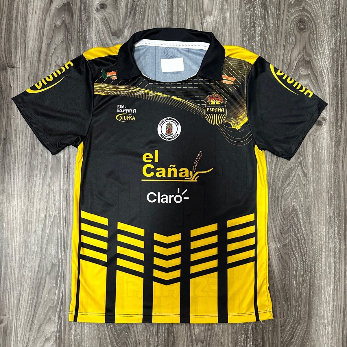 HONDURAS REAL CD ESPAÑA JERSEY CAMISETA BLACK/YELLOW ALL MENS
