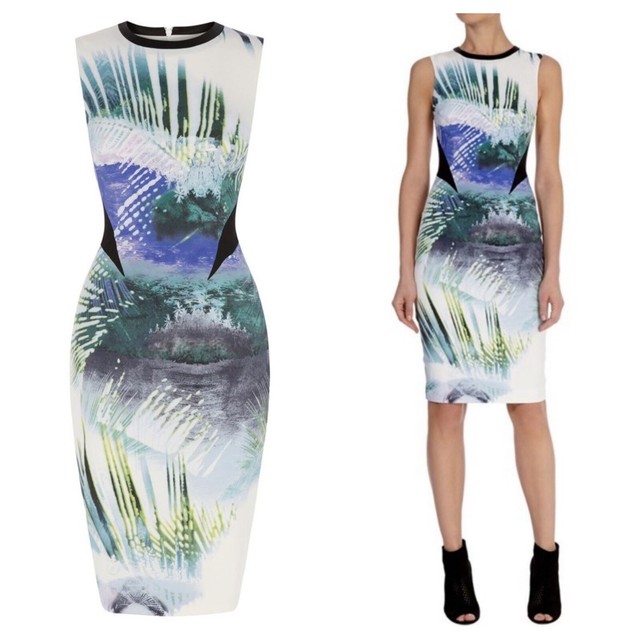 tropical print shift dress