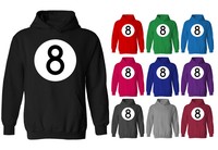 Mens 8 Ball Pool Logo Pullover Hoodie Xs-xxl Mens 8 Ball Pool Logo Pullover Hoodie Xs-xxl