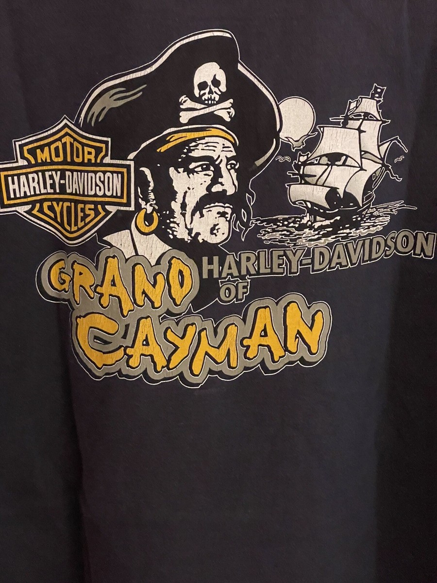 Men's Harley Davidson Grand Cayman Blue T-shirt Pirate Ship