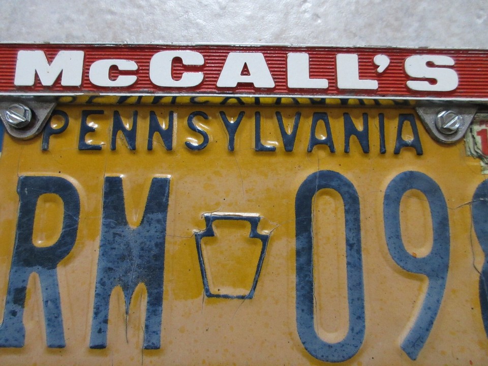 Dealer License Plate Frame & PA. License Plate USED 1970's eBay