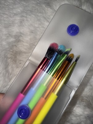Lavish Neon Eye Brush Set 5pc Blender Liner Brow Grooming Shading Pencil Brushes