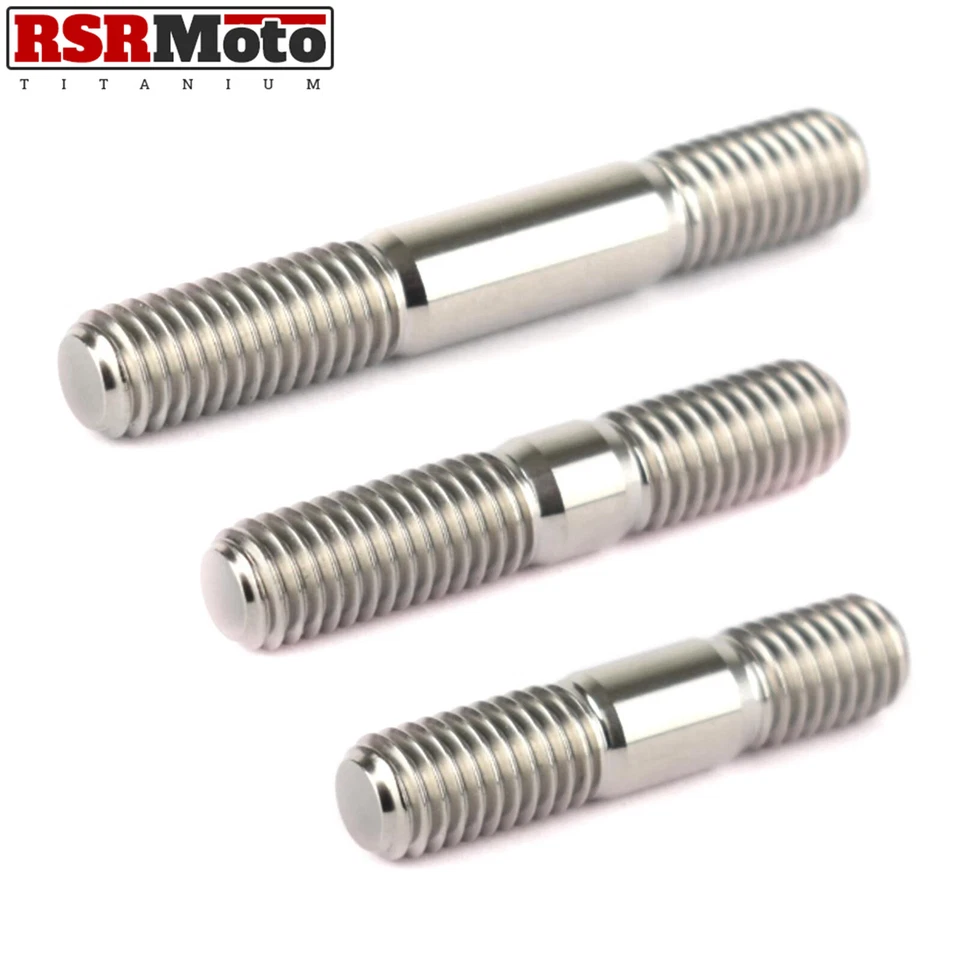 RSR MOTO M8 Titanium Exhaust Studs | 38mm 43mm 55mm | 1.25 Thread Pitch