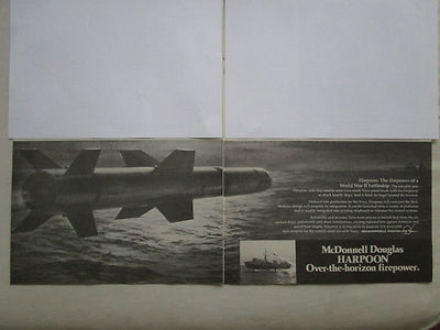 4/1975 PUB MCDONNELL DOUGLAS HARPOON ANTI SHIP MISSILE US NAVY NATO MARINE AD