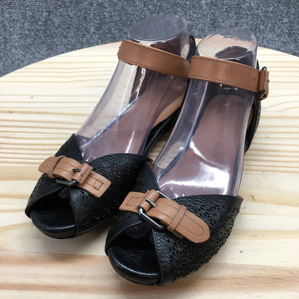 Gentle Souls Kenneth Cole 凉鞋女式 6.5 米 Bessie 踝带黑色皮革 — 第 3/4 张图片