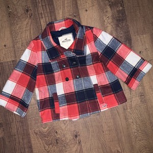 HOLLISTER PLAID A-LINE FLANNEL JACKET 