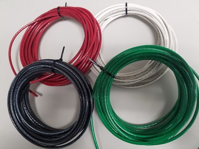10 GAUGE THHN WIRE BLACK, RED, WHITE  GREEN 25 FEET EA THWN COPPER STRANDED 