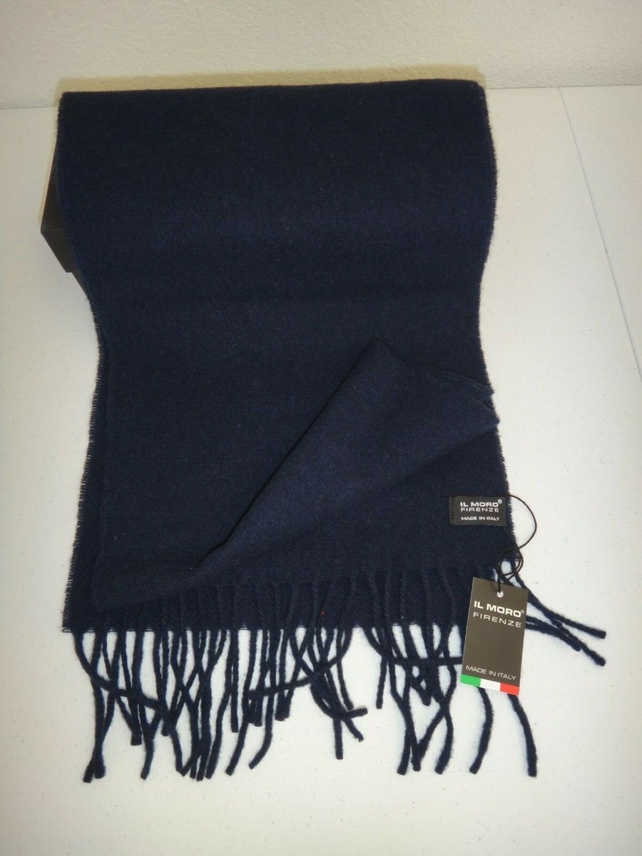 NERO★RRL / WOOL MUFFLER IL MORO FIRENZE Unisex Scarf Dark Blue 100% WOOL MADE IN