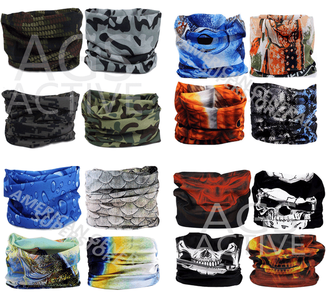 4pc FACE MASK Sun Shield Neck Gaiter Headband Bandana Du Rag Do Skull Cap SPF40