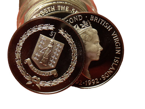 Proof Roll (20) British Virgin Islands 1992 Dollars~Columbus 100th Anniv~$500 CV