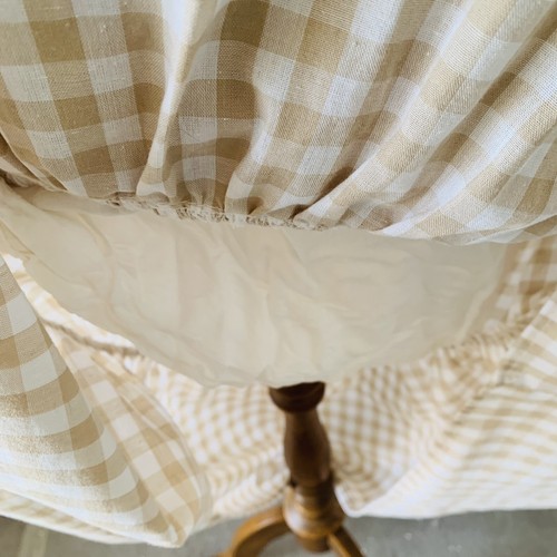 Jar Of Hearts Tan White Gingham Tiered Maxi Dress Size L One Shoulder - Picture 8 of 9