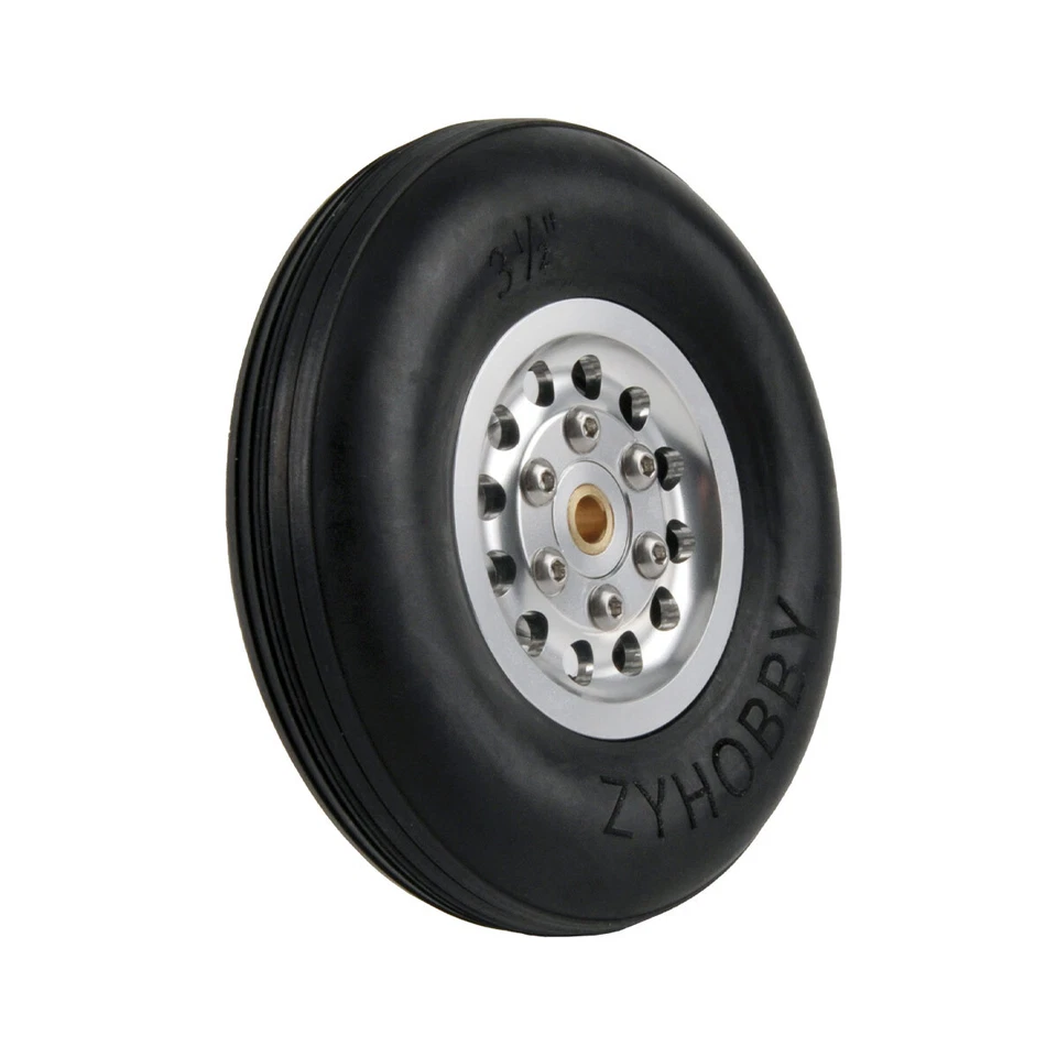 1 Pair 3.5inch Solid Rubber Wheels Tires with Alu Hub For RC Airplane H25mm - Image 4 of 4