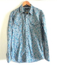 Tin Haul Western Shirts Long Sleeve Snap Closure Cotton Pockets Curved Hem SizeL