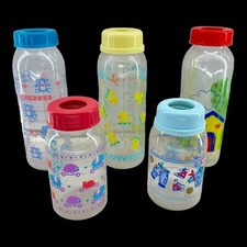 5 1980 s Baby Bottles Cherub Lov n' Care Evenflo Cribmates Plastic 4 8 oz VTG