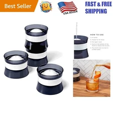 Cocktail Ice Sphere Maker – Set of 4 2.5-Inch Silicone Molds for Stylish Bars