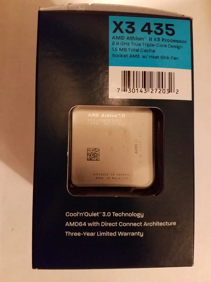 AMD Athlon II X3 435 3 Core 2.9GHz Socket AM2+/AM3 CPU ADX435WFK32GI ADX435WFGIB - Image 4 of 4