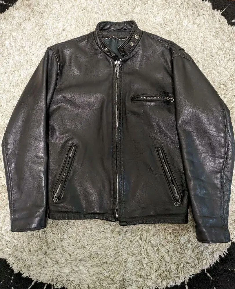 Schott 641 Riders motorcycle Jacket Leather Black Mens [size 38] Genuine  Used