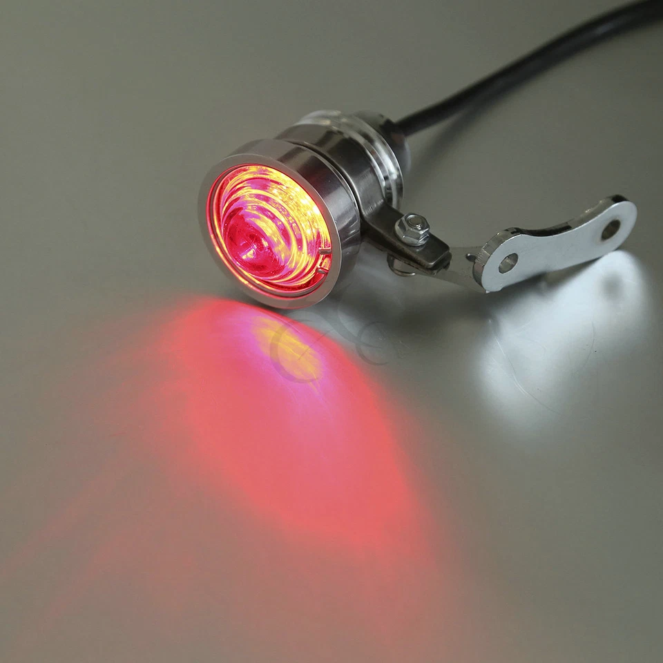 Luz trasera LED de aluminio cromado bala para Harley Bobber Chopper Café Racer Foto 4 de 4