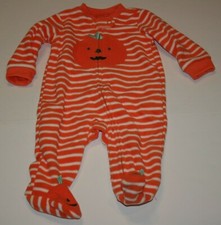 New Boys Girls Just One You Carter's Pumpkin Velour Sleep n Play PJs Newborn 3m