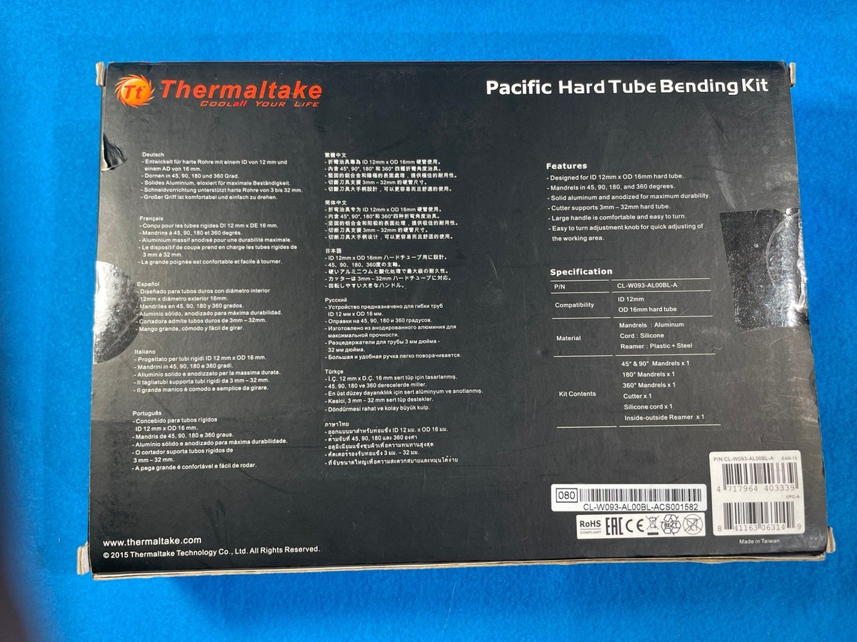 Thermaltake Pacific Hard Tube Bending Kit 12mm/16mm CL-W093-ALOOBL