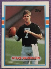 1989 Topps #270 Steve Beuerlein Rookie Football card Los Angeles Raiders!. rookie card picture