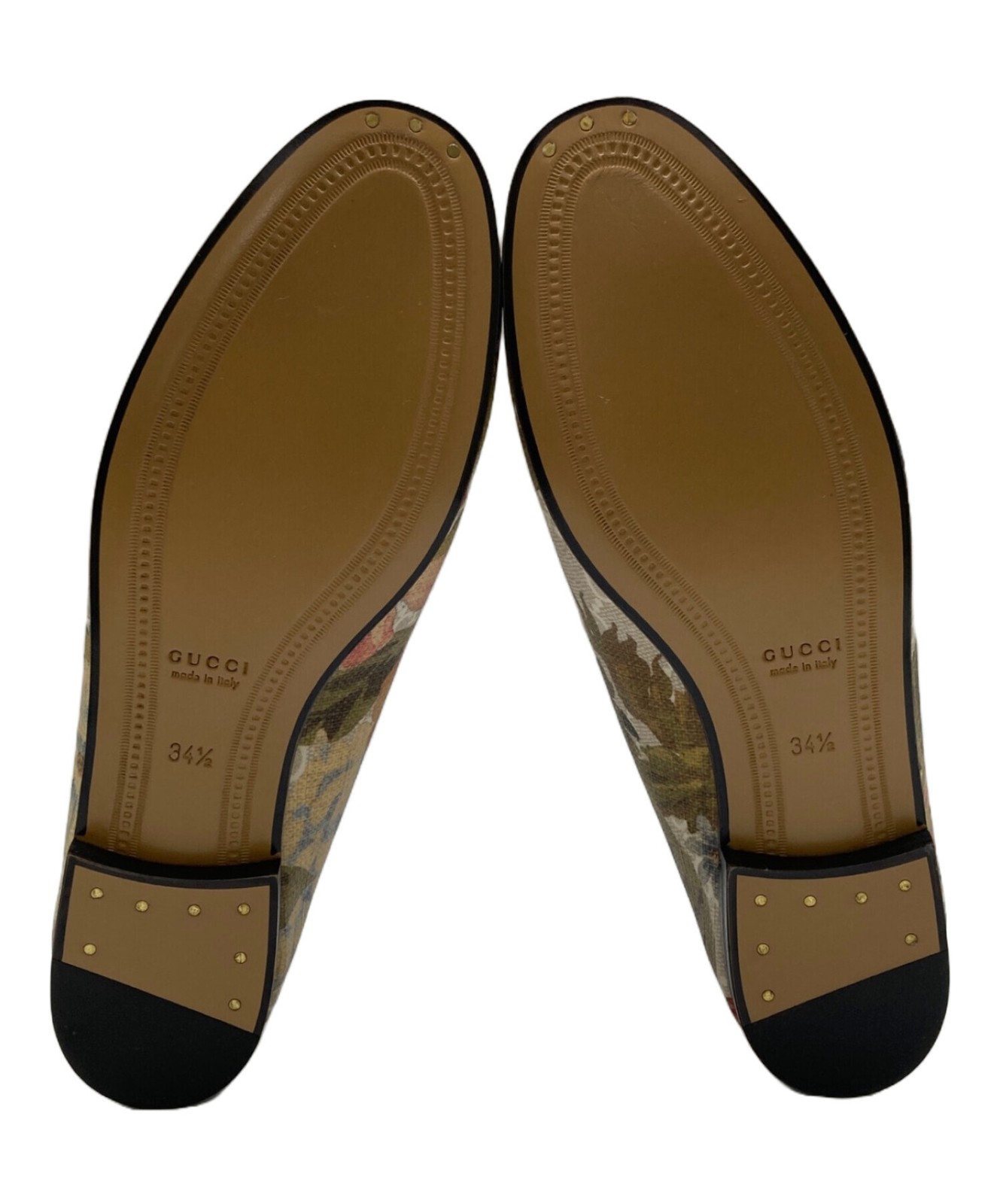 GUCCI Women's Loafers Horsebit Canvas Multicolor Size:34.5/JP:22 135310K Authen thumbnail 5