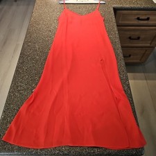 Reformation Crimini Midi Hot Red Dress Side Slit Womens Size 6 Sleeveless