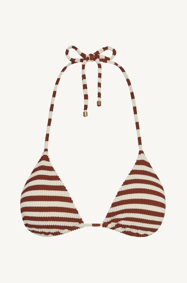 Gia Triangle Top - Red Ochre Stripe EcoScrunch-Our best-selling Gia Triangle Top