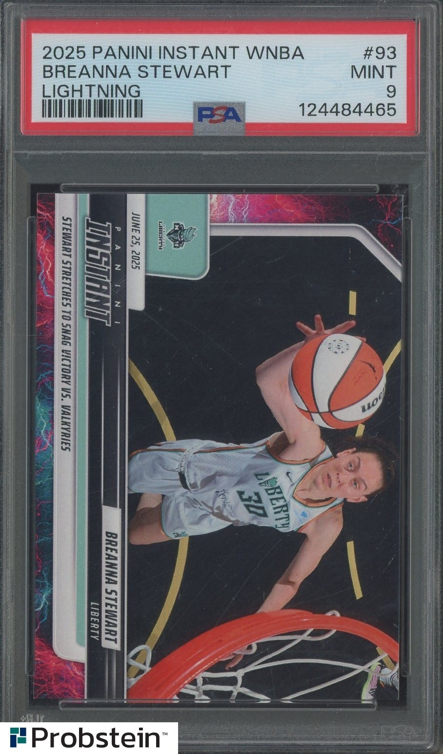 2025 Panini Instant WNBA Lightning #93 Breanna Stewart 1/5 PSA 9 MINT