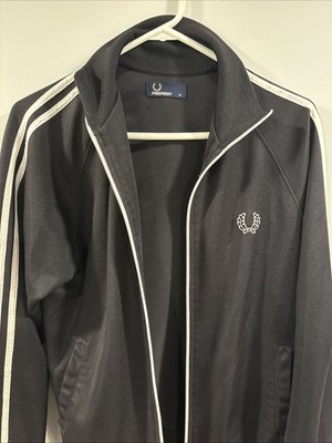 Fred Perry Track Top Jacket Black Size M Mens