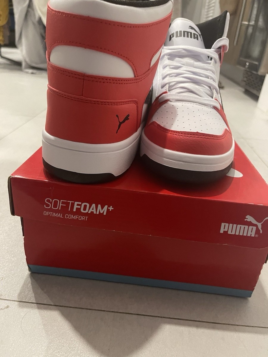 Size 11 - Puma Rebound LayUp SL White High Risk Red for sale  display picture 3