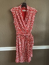 Eliza J Red And White Polka Dot  Dress Side Tie Ladies Sz 8. EUC