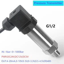 G1/2 Pressure Transmitter Sensor 0-1bar 3bar 0.5bar 150bar DC24V DC5V 4-20mA
