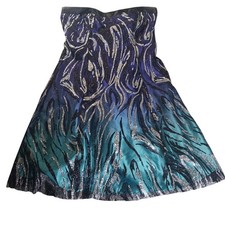 David's Bridal Strapless Ombre Party Dress Size 8 – Style 14085D Glitter Swirl