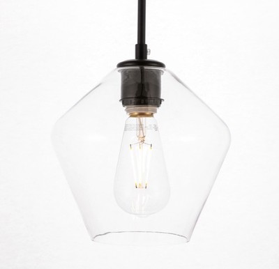 Elegant Lighting LD2256 Gene 8''W Mini Pendant - Black