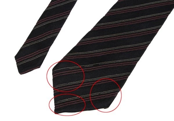 Corbata COMME des GARCONS HOMME Lana Seda Sesgada Rayas Talla Gratis (K-163232) Foto 3 de 4