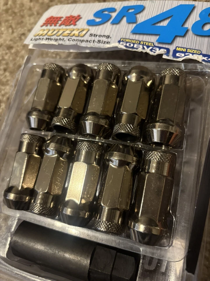 20 зажимных гаек Muteki SR48 Super Tuner с ключом Acorn ТИТАНОВЫЕ 12x1,5 удлиненные ЗАЖИМНЫЕ ГАЙКИ - Изображение 2 из 3